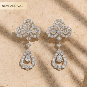 Floral Crystal Drop Earrings